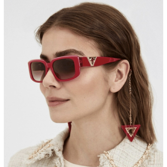 NWT Guess GU7891-72T-53 Red 53mm Sunglasses